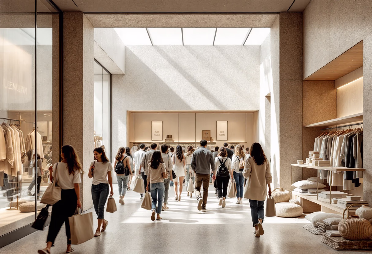 image of bustling department store entryway